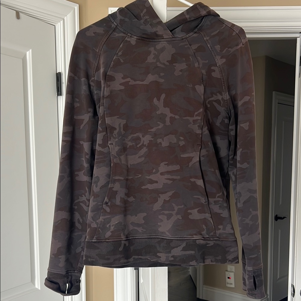 Lululemon Athletica Brown and Gray Sweater with Hood